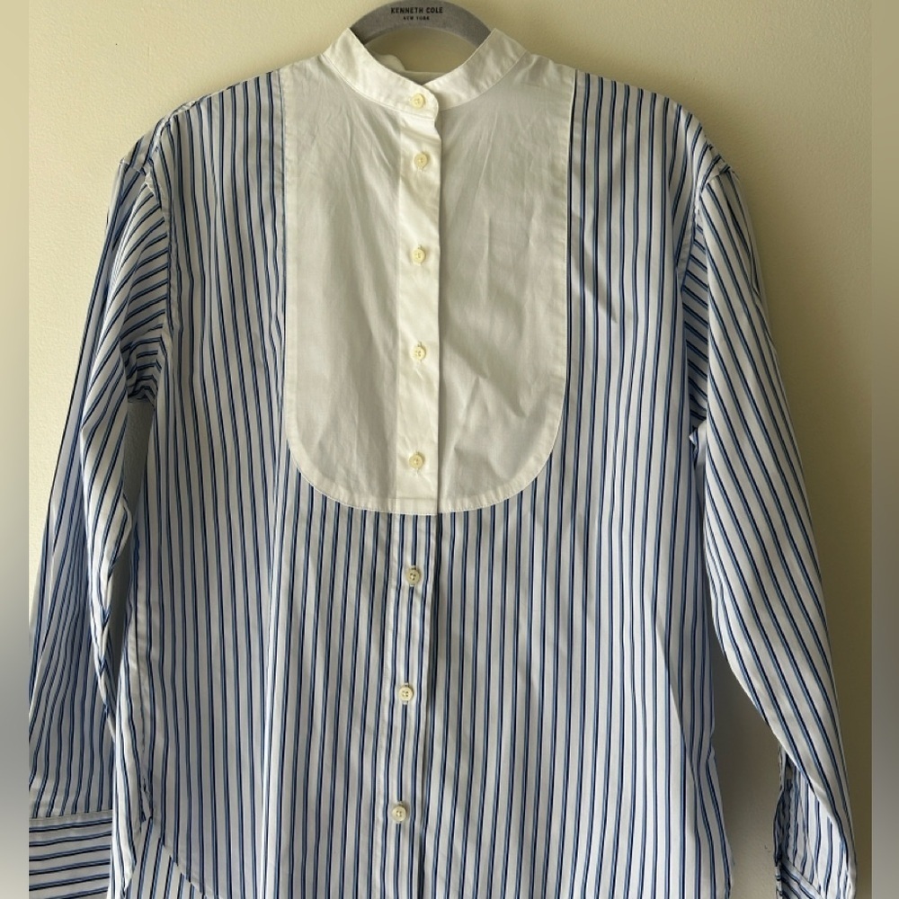 Ralph Lauren Blue and White Striped Button Down Shirt - Picture 5 of 15